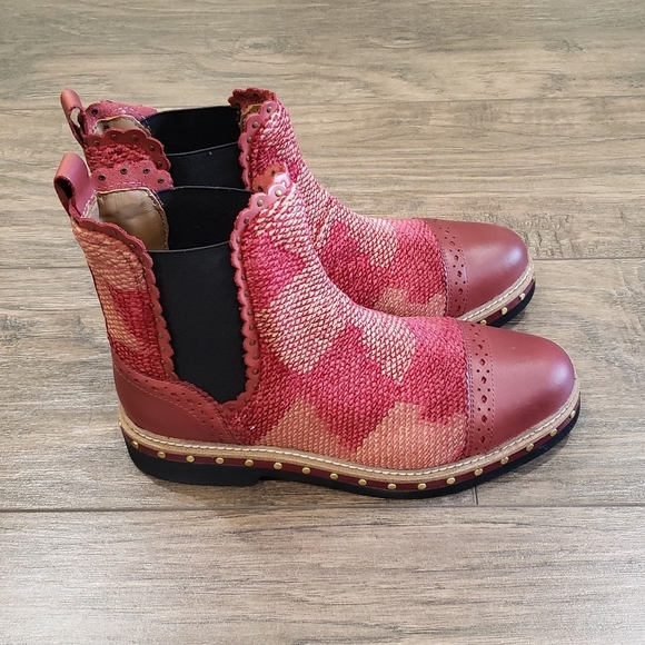 Free People Shoes - NWT in Box Free People Textile Atlas Chelsea Boot in Red Size 36